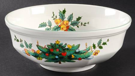 Continental Christmas 8" Round Vegetable Bowl