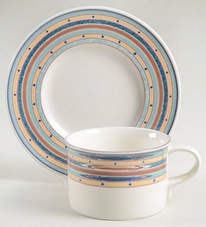 Color Circuit Flat Cup & Saucer Set by Mikasa