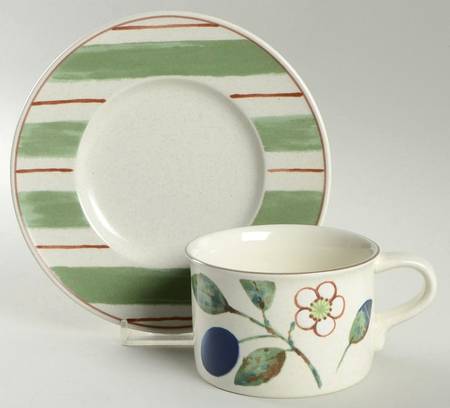 Country Cottage Flat Cup & Saucer Set