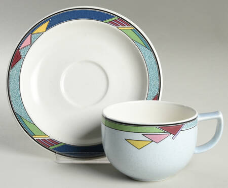 Color Court Flat Cup & Saucer Set