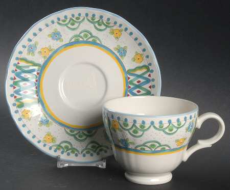 Country Court Footed Cup & Saucer Set