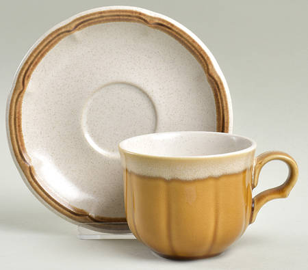 Country Elegance Flat Cup & Saucer Set