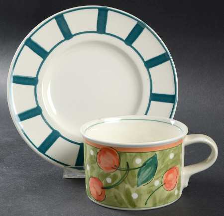 Country Fair Flat Cup & Saucer Set
