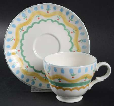 Country Flair Footed Cup & Saucer Set