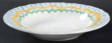 Country Flair Large Rim Soup Bowl