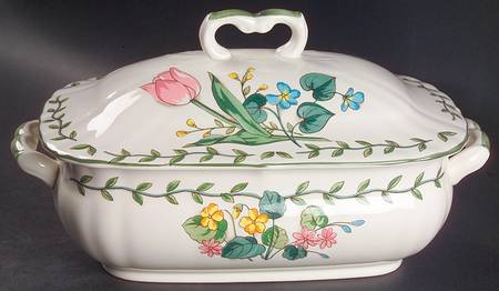 Country Fleur Rectangular Covered Vegetable