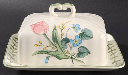 Country Fleur Square Covered Butter