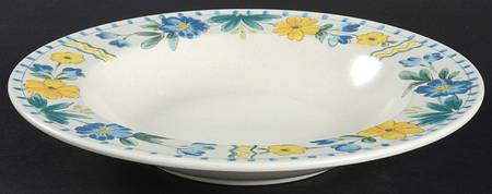 Country Flowers Large Rim Soup Bowl