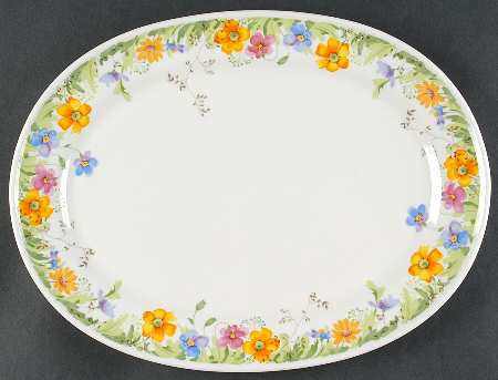 Country Garden 14" Oval Serving Platter