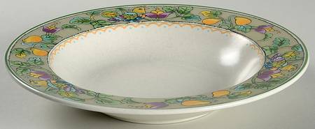 Courtship Garden Large Rim Soup Bowl