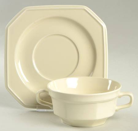 Continental Ivory Flat Cream Soup Bowl & Saucer Set