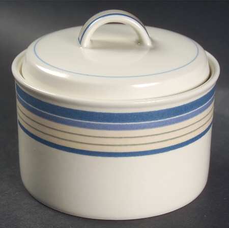 Concentric Indigo Sugar Bowl & Lid