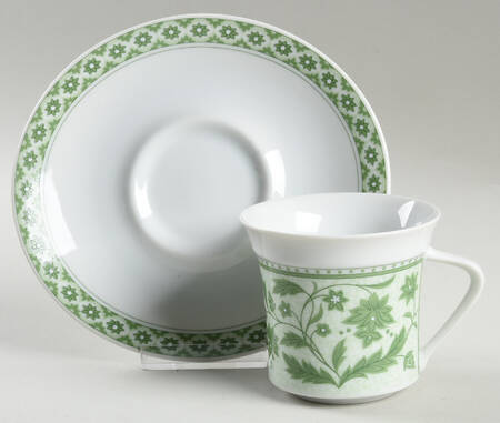 Coleen Green Flat Cup & Saucer Set