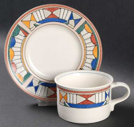 Collage Flat Cup & Saucer Set