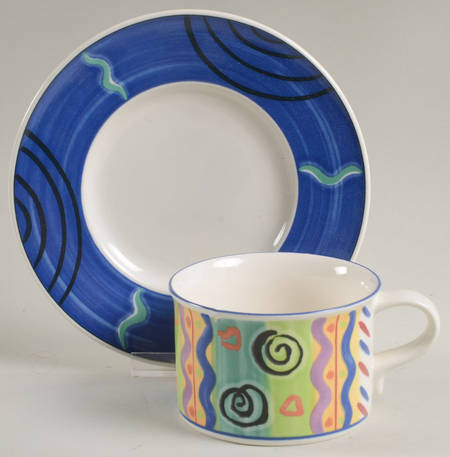 Colorama Flat Cup & Saucer Set