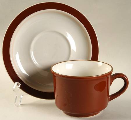 Colorstone Nutmeg Flat Cup & Saucer Set