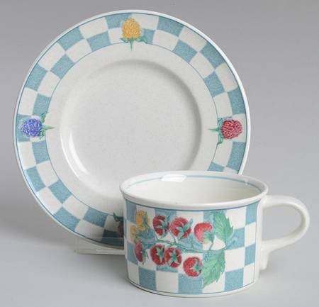 Country Market Flat Cup & Saucer Set