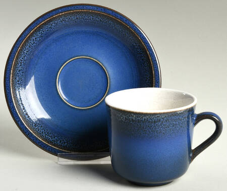 Copenhagen Blue Flat Cup & Saucer Set