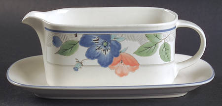 Country Poppies Gravy Boat & Underplate (Relish/Butter)