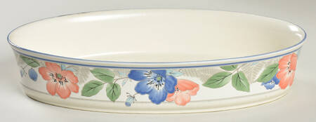 Country Poppies 12'' Oval Baker