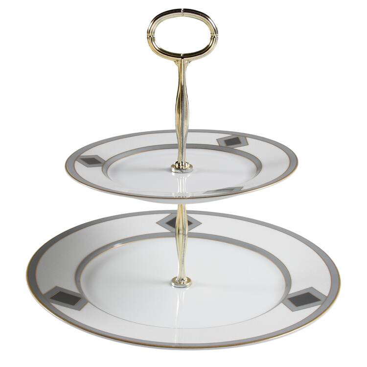 Coquille 6 5/8"-10"  2 Tiered Serving Tray (Dp, Sp) HC