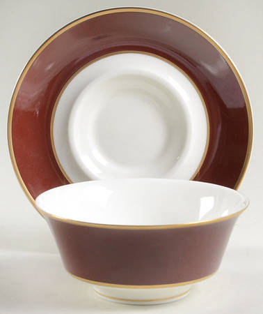 Cordovan Footed Cream Soup Bowl & Saucer Set