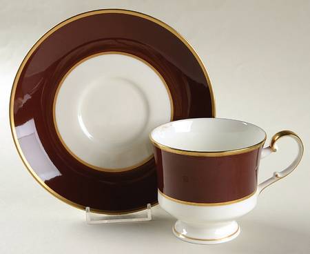 Cordovan Footed Cup & Saucer Set
