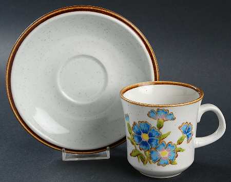 Cornflower Flat Cup & Saucer Set