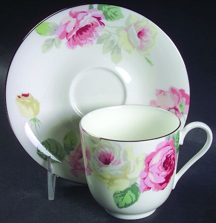 Country Roses Flat Cup & Saucer Set