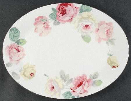 Country Roses 14" Oval Serving Platter