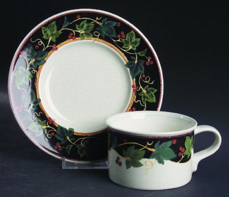 Country Row Flat Cup & Saucer Set