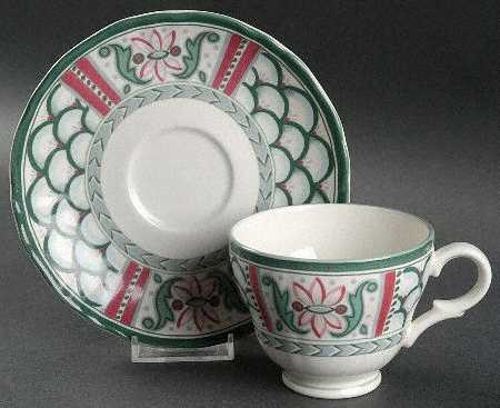 Country Scene Footed Cup & Saucer Set