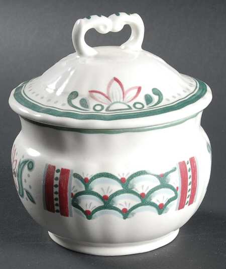 Country Scene Sugar Bowl & Lid