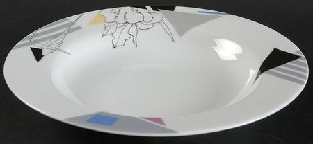 Color Sketch Rim Soup Bowl
