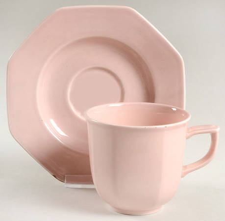 Color Spectrum Rose Flat Cup & Saucer Set