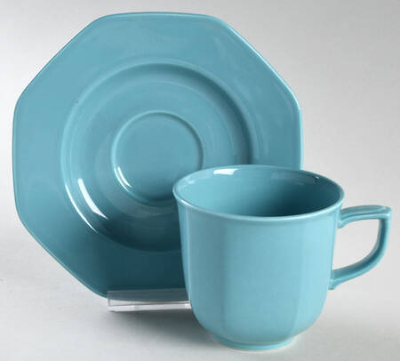 Color Spectrum Turquoise Flat Cup & Saucer Set by Mikasa