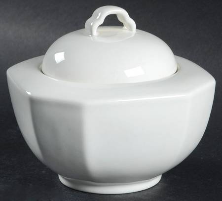 Color Spectrum Alpine White Sugar Bowl & Lid