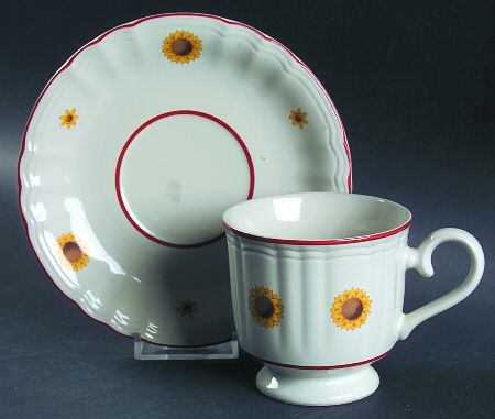 Country Summer Footed Cup & Saucer Set