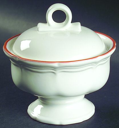 Countryside White Sugar Bowl & Lid