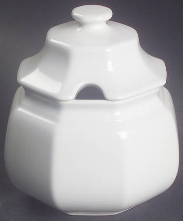 Continental White Sugar Bowl & Lid