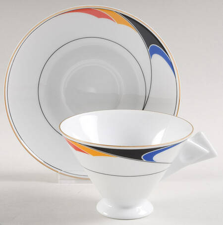 Color Waves Footed Cup & Saucer Set