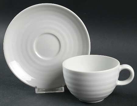 Cornet White Flat Cup & Saucer Set
