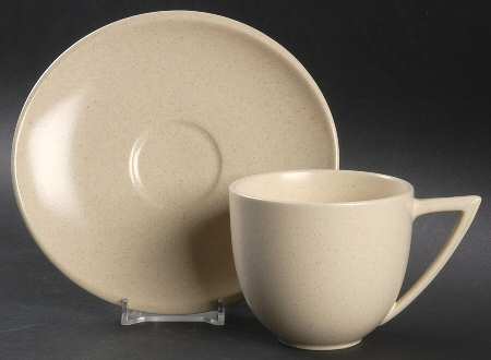 Crescent Ivory Flat Cup & Saucer Set