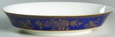 Crown Jewel Blue 10" Oval Vegetable Bowl