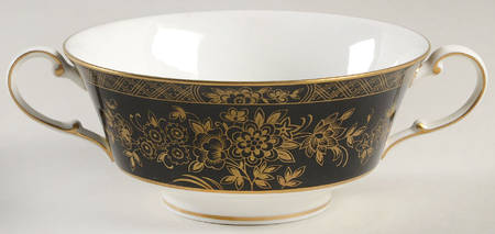 Crown Jewel Onyx Footed Cream Soup Bowl by Mikasa