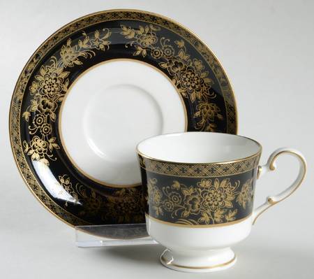Crown Jewel Onyx Footed Demitasse Cup & Saucer Set by Mikasa
