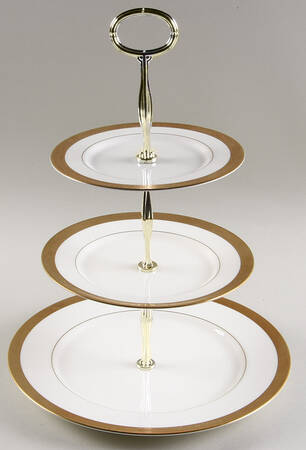 Crown Jewel  13 7/8"-14 1/4" 3-Tiered Serving Tray(DP,SP,BB) HC
