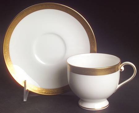 Crown Jewel  Footed Cup & Saucer Set