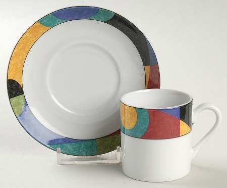 Currents Flat Demitasse Cup & Saucer Set