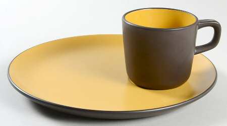 Curry Yellow Snack Plate & Cup Set